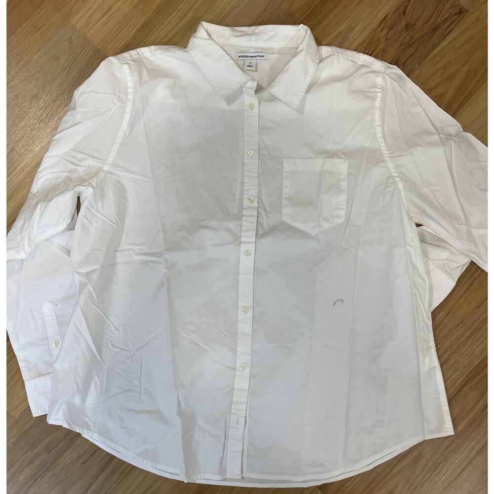 Men’s white button down shirt size XXL long Sleeve Amazon essentials NEW (tt3)